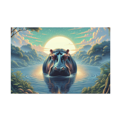 "Enchanted Sunset Hippo"