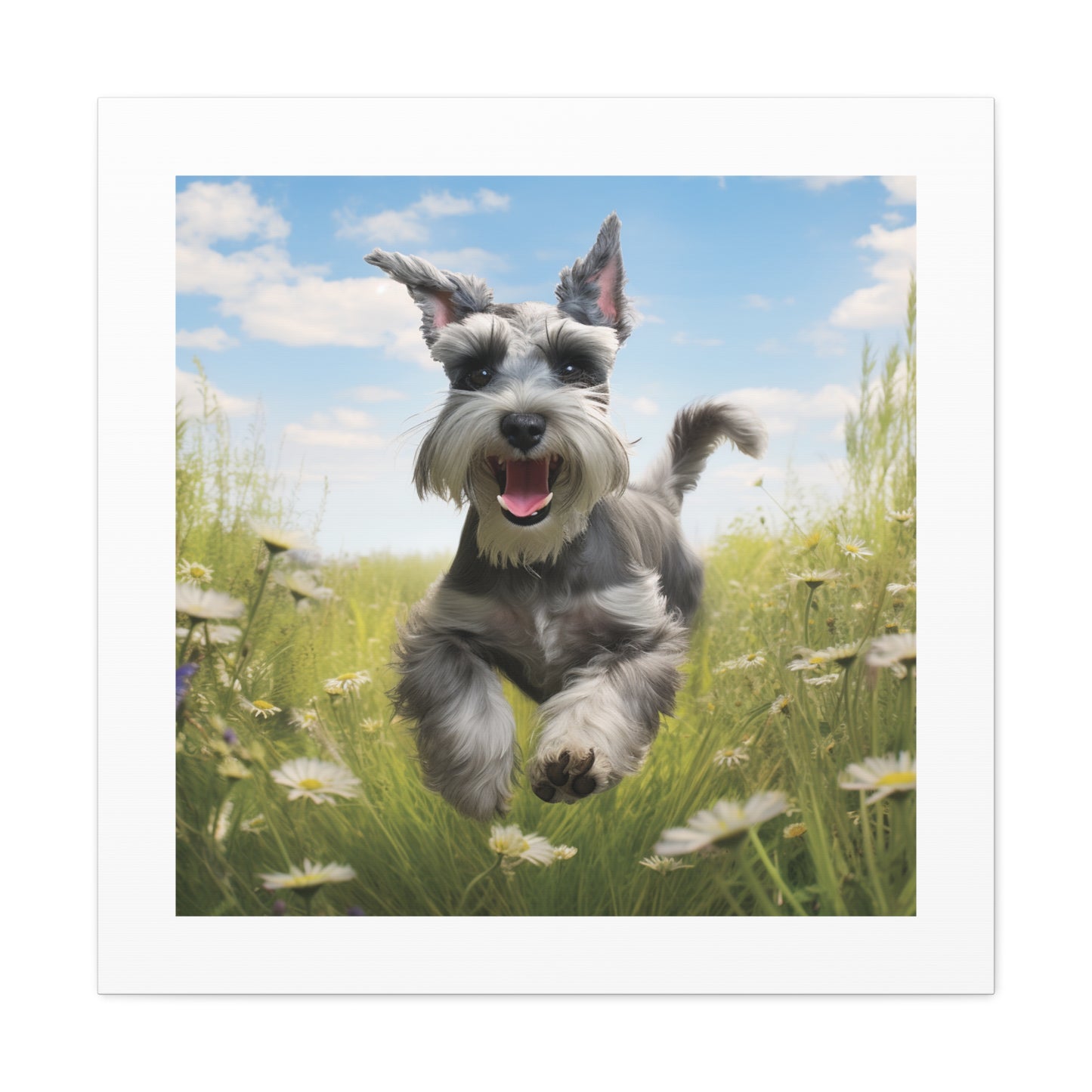 Joyful Schnauzer Canvas