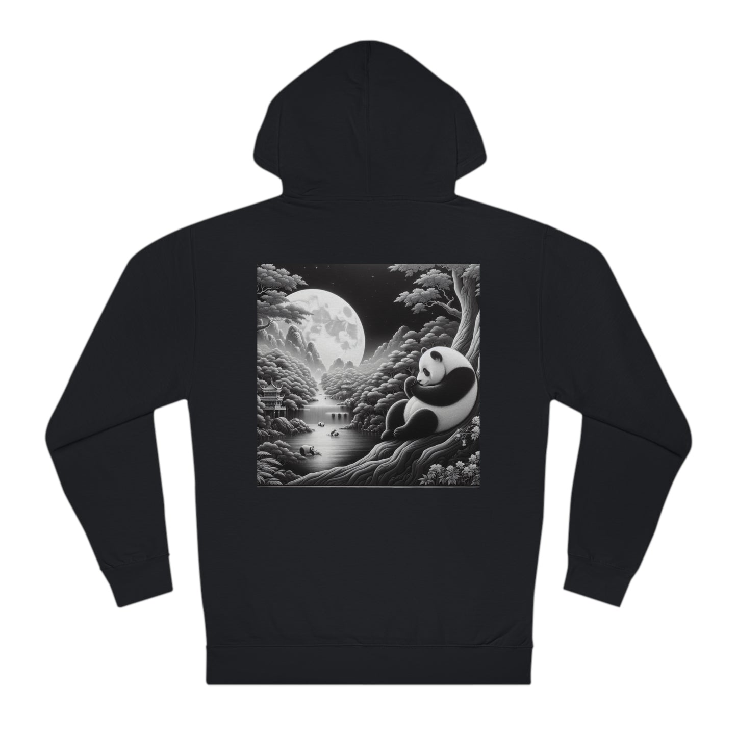 "Moonlit Panda Serenity"-  Hoodie