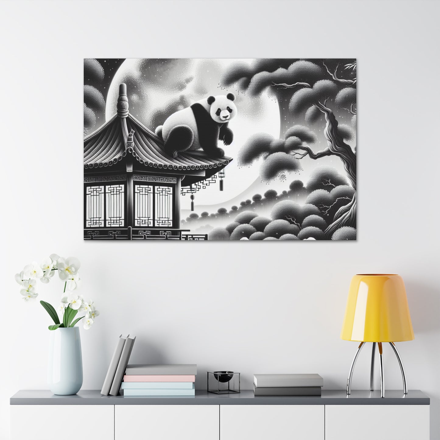 "Panda Moonlight"- Canvas